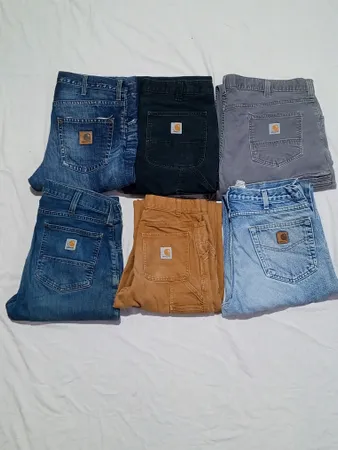 Vintage Carhartt Jeans | 6 Piece Bundle | 1 Double Knee + 5 Single Knee | Workwear Denim |