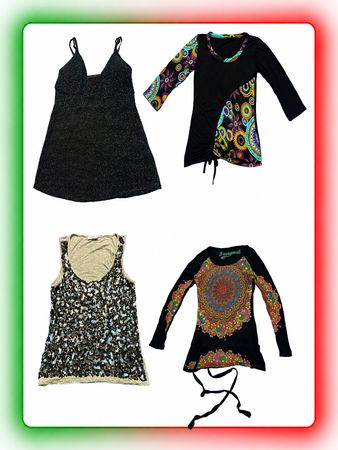 10pcs Vintage Y2K & Boho Printed Tops Bundle – Mixed Styles(RM-20)