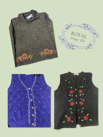 Vintage Floral & Patterned Sweaters