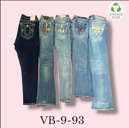 Y2K Branded Bestickte Jeans Großhandelsbundle (VB-9-93) 12 Teile