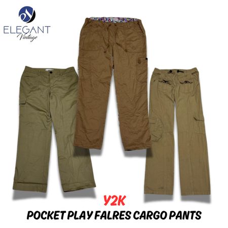 Y2K Pocket Play Flares Cargo Pants - EV0271