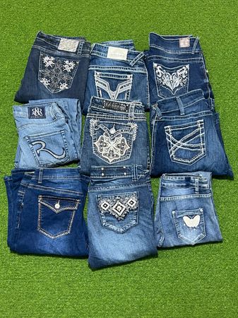 Yv210 Y2K-style Embroidered Jeans 12P