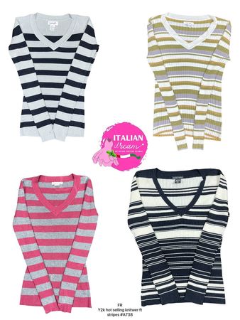 Vente chaude de tricot Y2k avec rayures