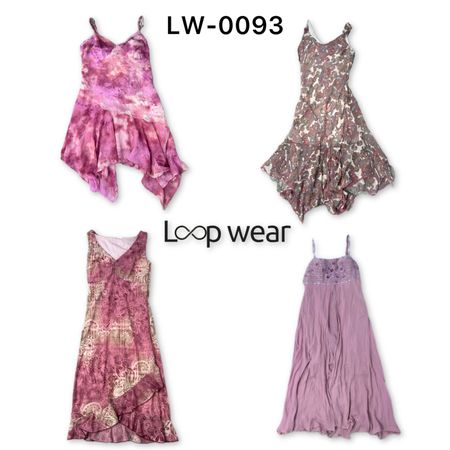Y2K Floral Mesh & Ribbon Trim Midi Dresses