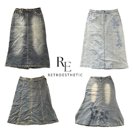 Y2K NYC IT GIRL DENIM MAXI SKIRT RE-3765