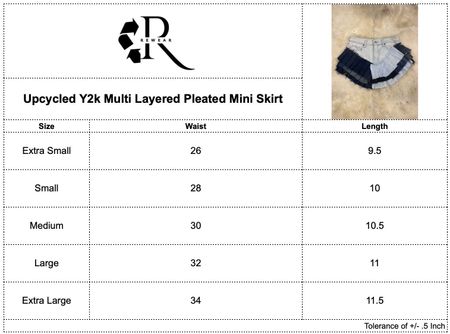 Upcycled Y2K Multi Layered Pleated Mini Skirts