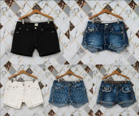Miss me true religion rock revival short
