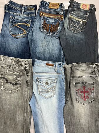 R749 Damen Y2k Flared Jeans