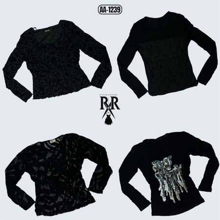 Y2K Black Gothic Mix Full Sleeve Tops (AA-1239)