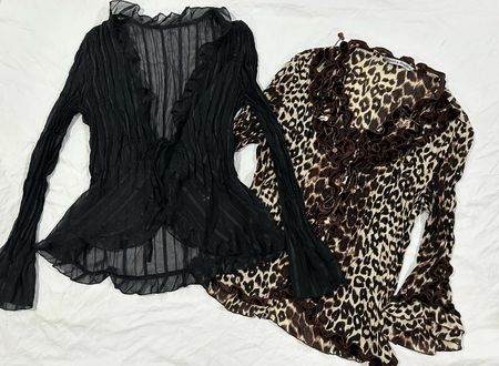 Y2K Crinkle Blouse B# 574
