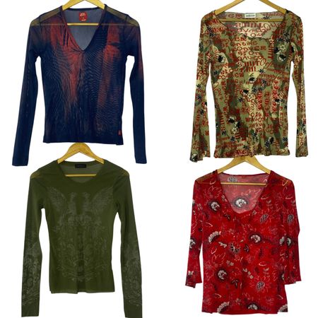 Vintage Y2K Graphic & Printed Long Sleeve Tops Collection
