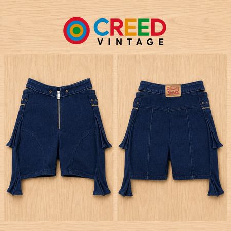 CR2195 SHORTS MINI EN DENIM RECYCLÉ AVEC ZIP ET LIEN SUR LE CÔTÉ