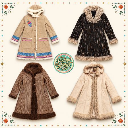 Vintage Afghan Fellbesatz Schaffelljacken :10 Stück (A3)
