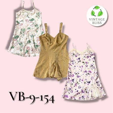 Pacote Atacado de Vestido Slip Vintage Y2K – Estilos e Cores Sortidas (VB-9-154) 11 peças
