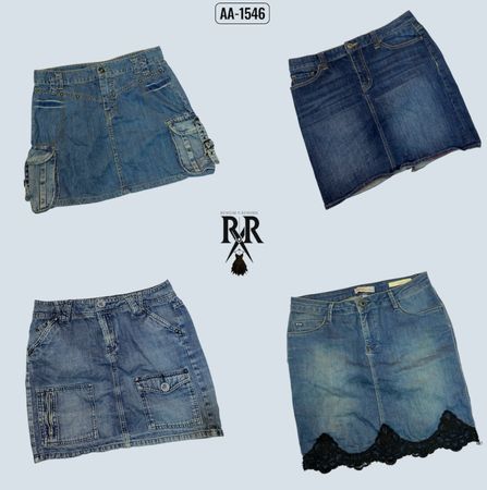 Y2k IT Girl Denim Mini Skirts (AA-1546)