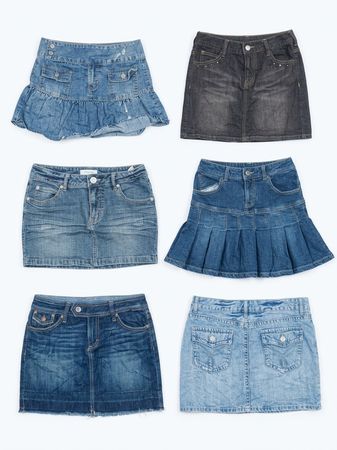 Vintage Y2K Denim Faltenrock & Minirock Los (B-03)