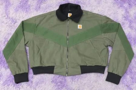 CR1486 Upcycled cropped workwear jacket