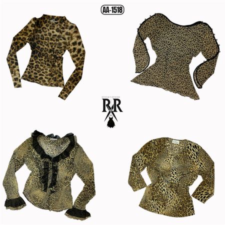 Y2k Animal Print Full Sleeve Tops (AA-1518)