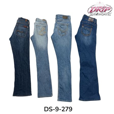 Y2K Trendy Flared Denim With Chic Embroidered Details (DS-9-279)