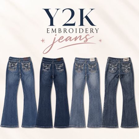 Y2K Embroidery Jeans