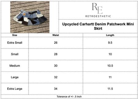 Upcycled Carhartt Denim Patchwork Mini Skirts