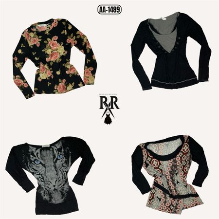Y2k Black Gothic Full Sleeve Tops (AA-1489)