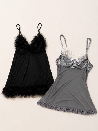 Y2K Gothic Lace Cami Tops