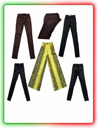 Women’s Y2K Stretch Leggings – Coated, Croc & Snake Print Mix