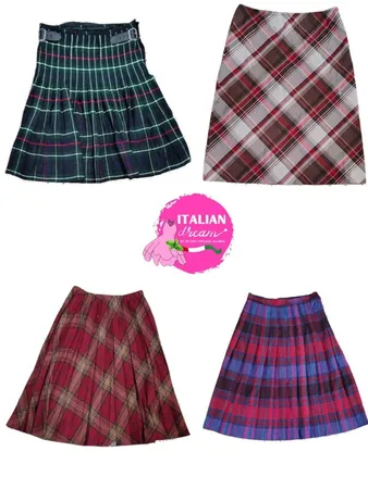 Y2K checkred skirt pack