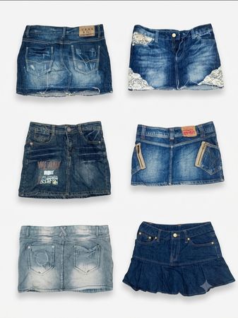 Vente en gros / Concentrez-vous sur les revendeurs
Lot en gros de mini-jupes en denim vintage Y2K pour femmes | Lavages et styles mélangés (VM-206)