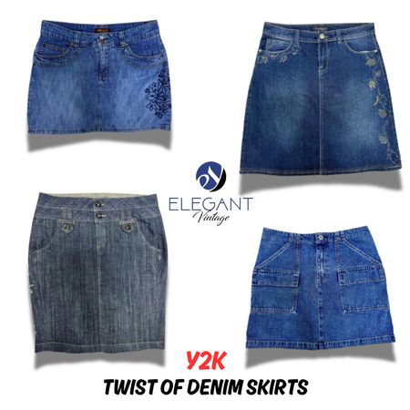 Y2K Twist Of Denim Skirts - EV0273