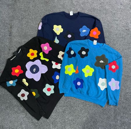 Upcycled Nike Flower Sweatshirt
