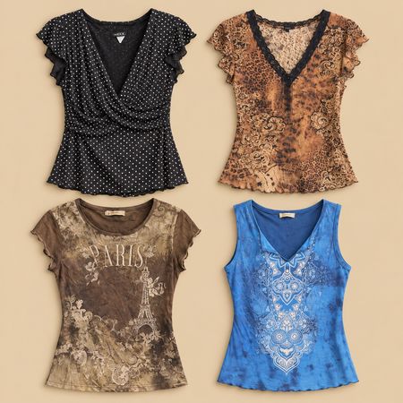 Tops imprimés Y2k grunge