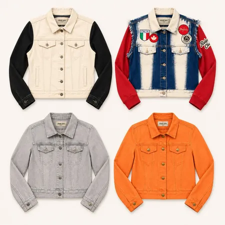Vestes en jean color block Y2k