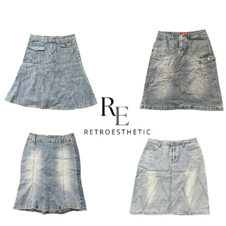 Y2K NYC IT GIRL DENIM MIDI SKIRT RE-3703