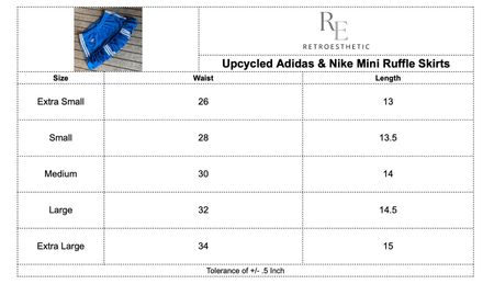 Upcycled Adidas & Nike Mini Ruffle Röcke