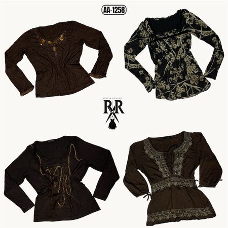 Y2K Earthy Tone Full Sleeve Tops (AA-1258)