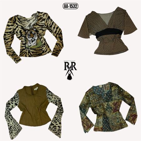 Y2K Earthy Tone Mix Tops (AA-1532)