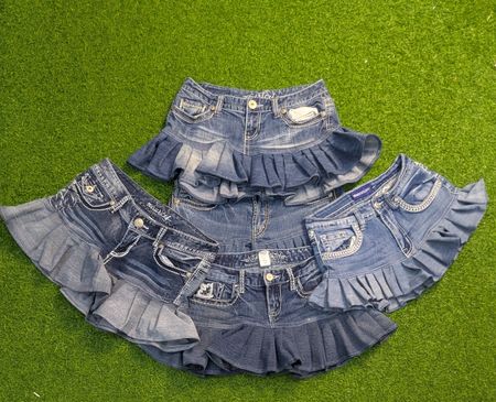 7357 - Upcycled Mini Denim Skirts