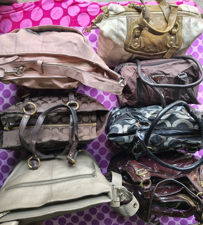 Vintage coach and Prada bag