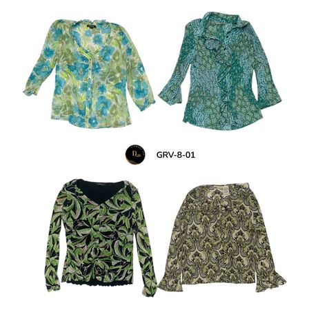Women’s Long Sleeve Blouse – Authentic Y2K Vintage Fashion Shirt. (GRV-8-01)