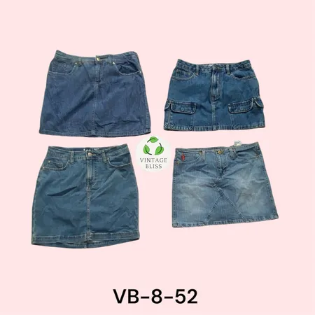 Gonna Midi in Denim Vintage Y2K Pacco All'ingrosso – Lotto da 9 Pezzi (VB-8-52)