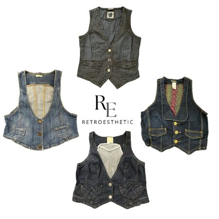 Y2K Unique Denim gilet RE-3734
