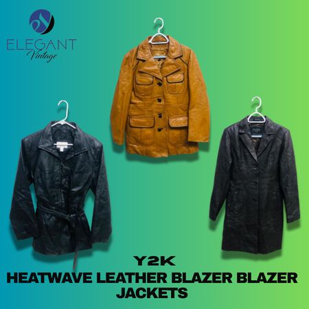 Y2K Heatwave Leather Blazer Coats - EV1214