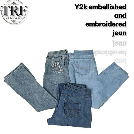 #156 y2k embroidered and embellished jeans