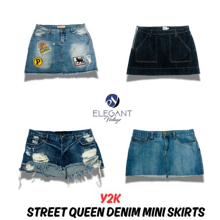 Y2K Street Queen Denim Mini Skirts - EV0969