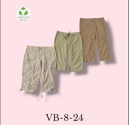 Y2K Vintage Cargo Capri Pants Wholesale Bundle Assorted Styles(VB-8-24) 10 piece