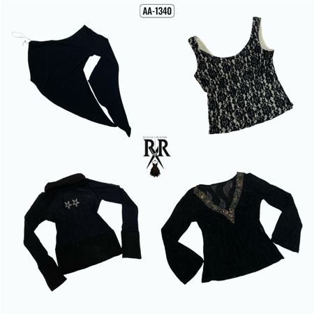 Y2k Black Gothic Mix Tops (AA-1340)