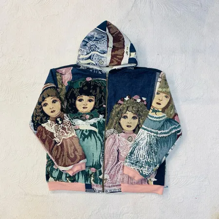 Upcycled Tapestry Jacket With Hoodies