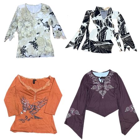 Y2K Earthy/ Grunge Tone Tops Mix